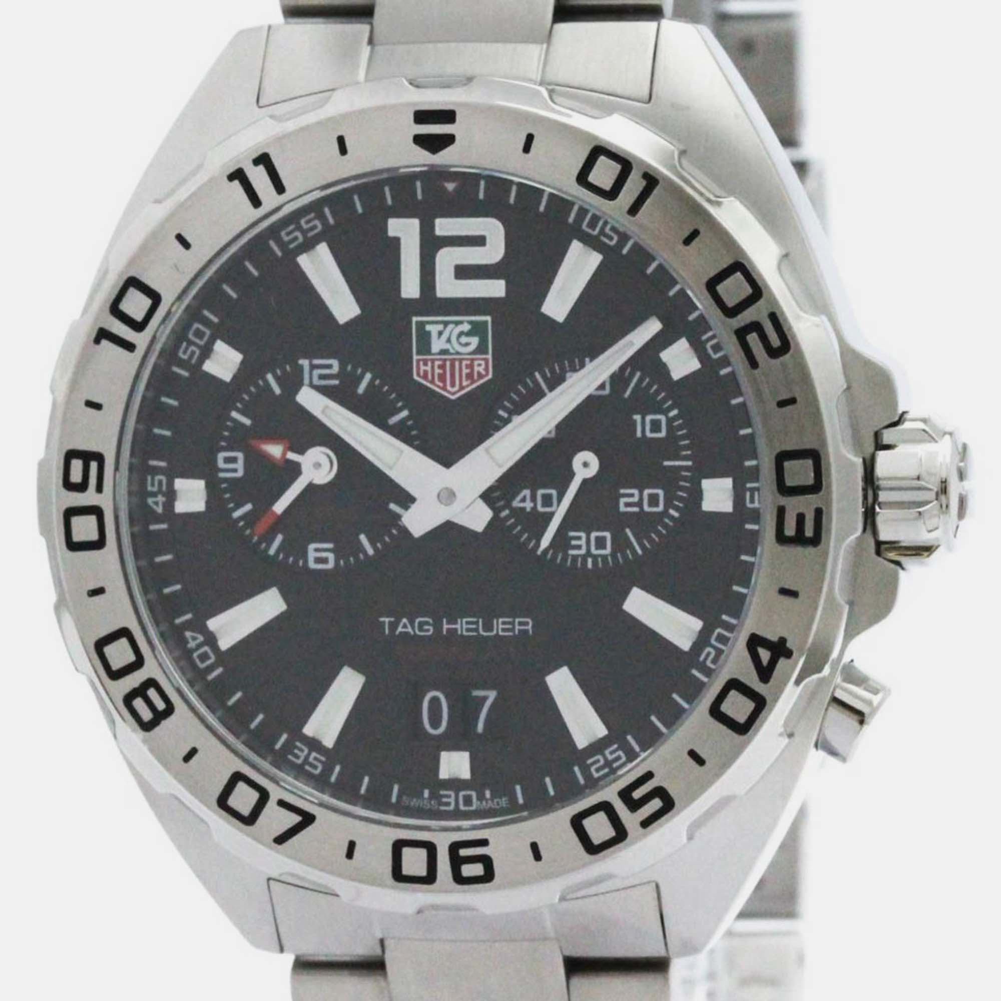 

Tag Heuer Black Stainless Steel Formula 1 WAZ111A Quartz Men's Wristwatch 41 mm