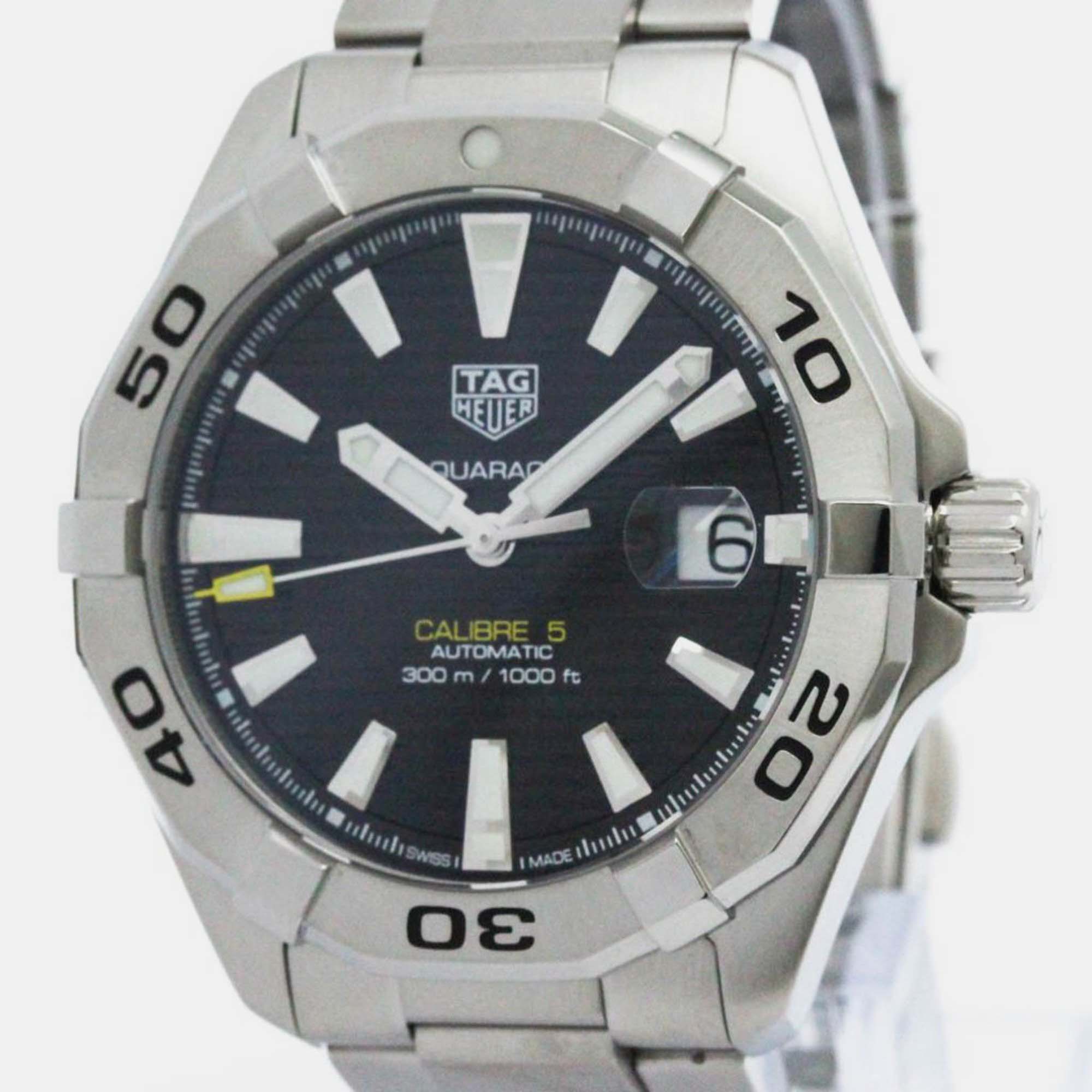 

Tag Heuer Black Stainless Steel Aquaracer WBD2111 Automatic Men's Wristwatch 41 mm