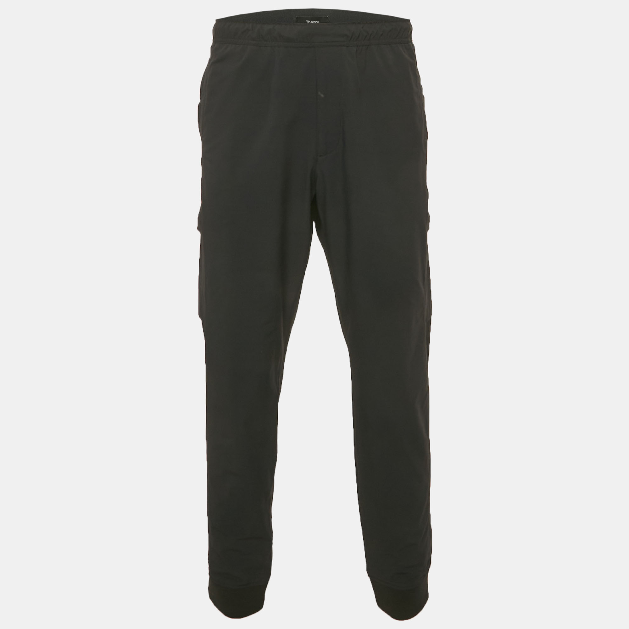 

Theory Black Nylon Zipped Pocket Joggers XL