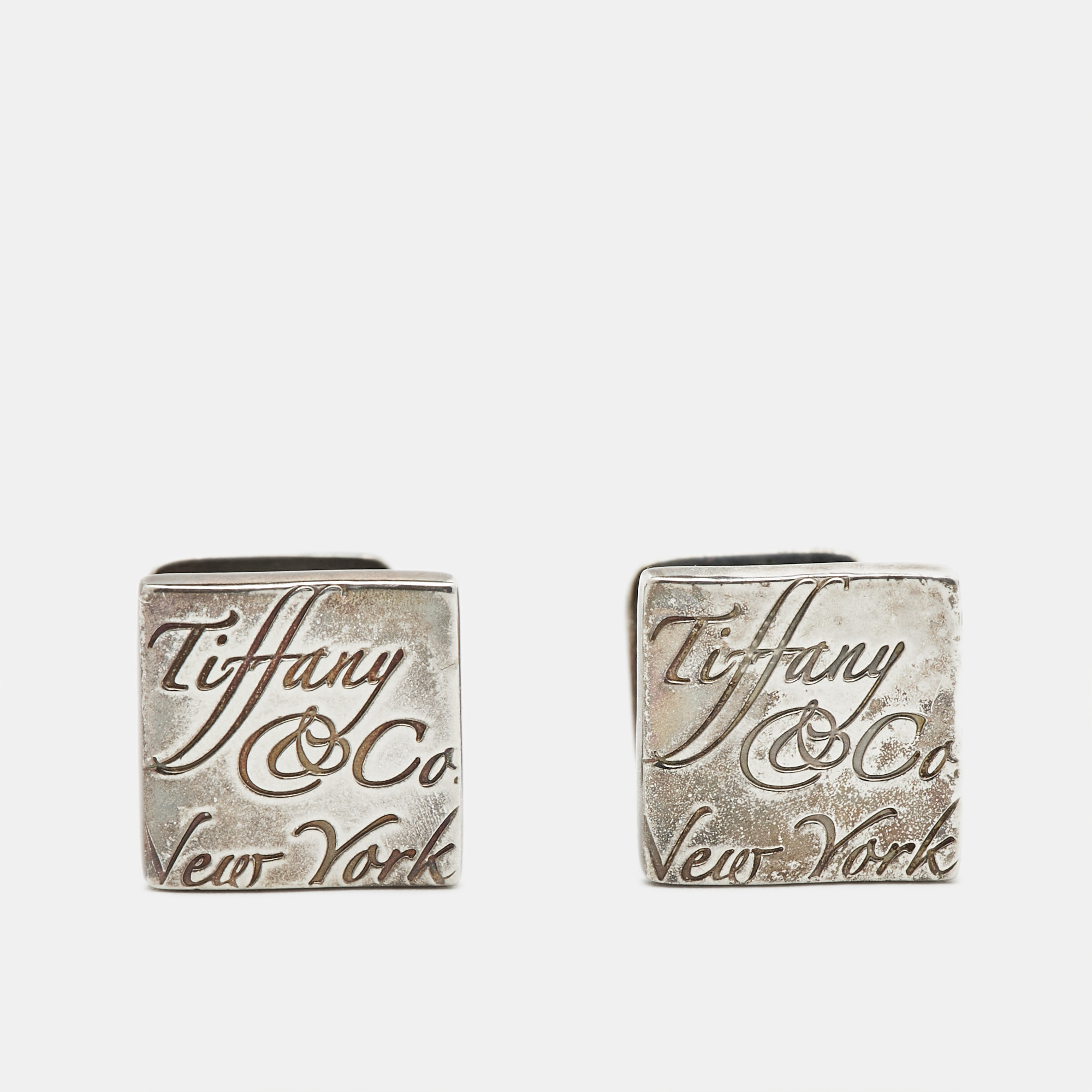 

Tiffany & Co. Notes Sterling Silver Square Cufflinks