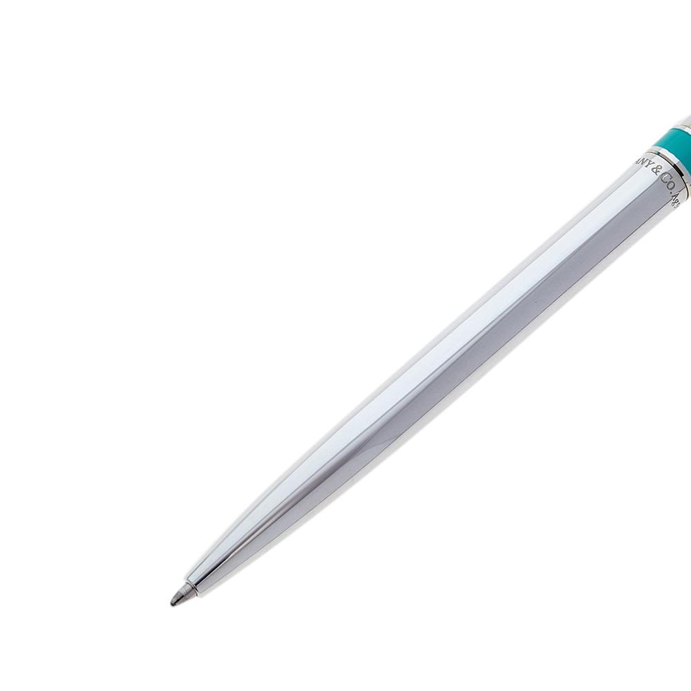 

Tiffany & Co. Sterling Silver Blue Accent T-clip Ballpoint Pen