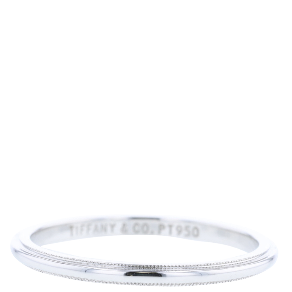 

Tiffany & Co. Milgrain Band Platinum Silver Ring Size