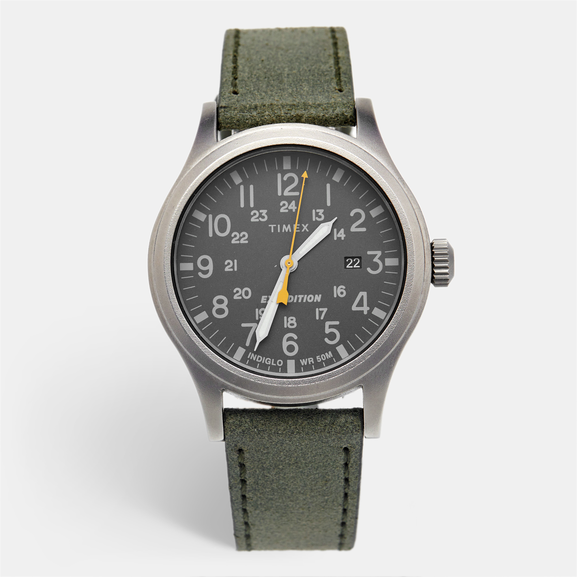 

Timex Expedition TW4B22900 Grey Dial Silver Tone Metal Leather Men's Wristwatch