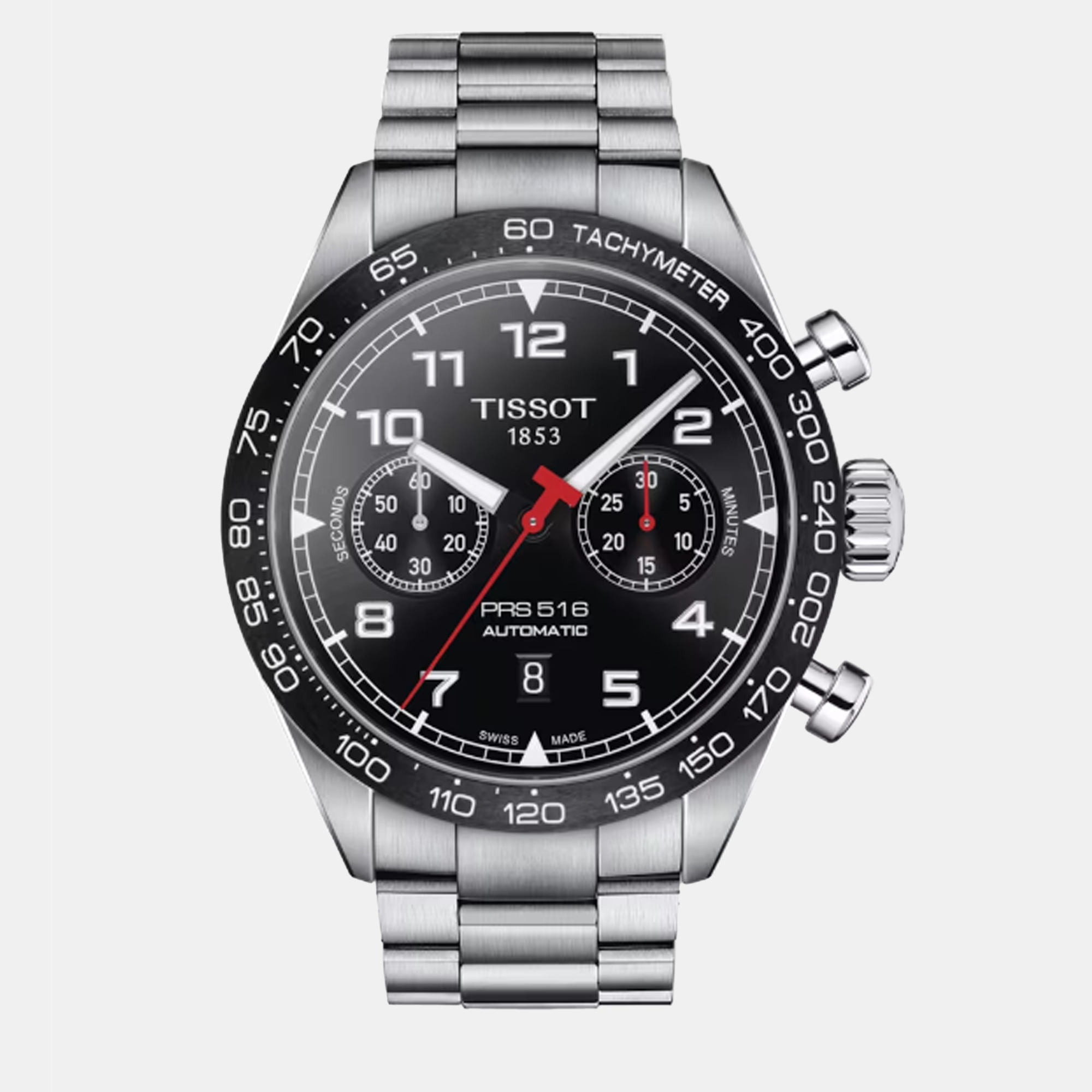 

Tissot Silver Stainless steel watch 45 mm, Black