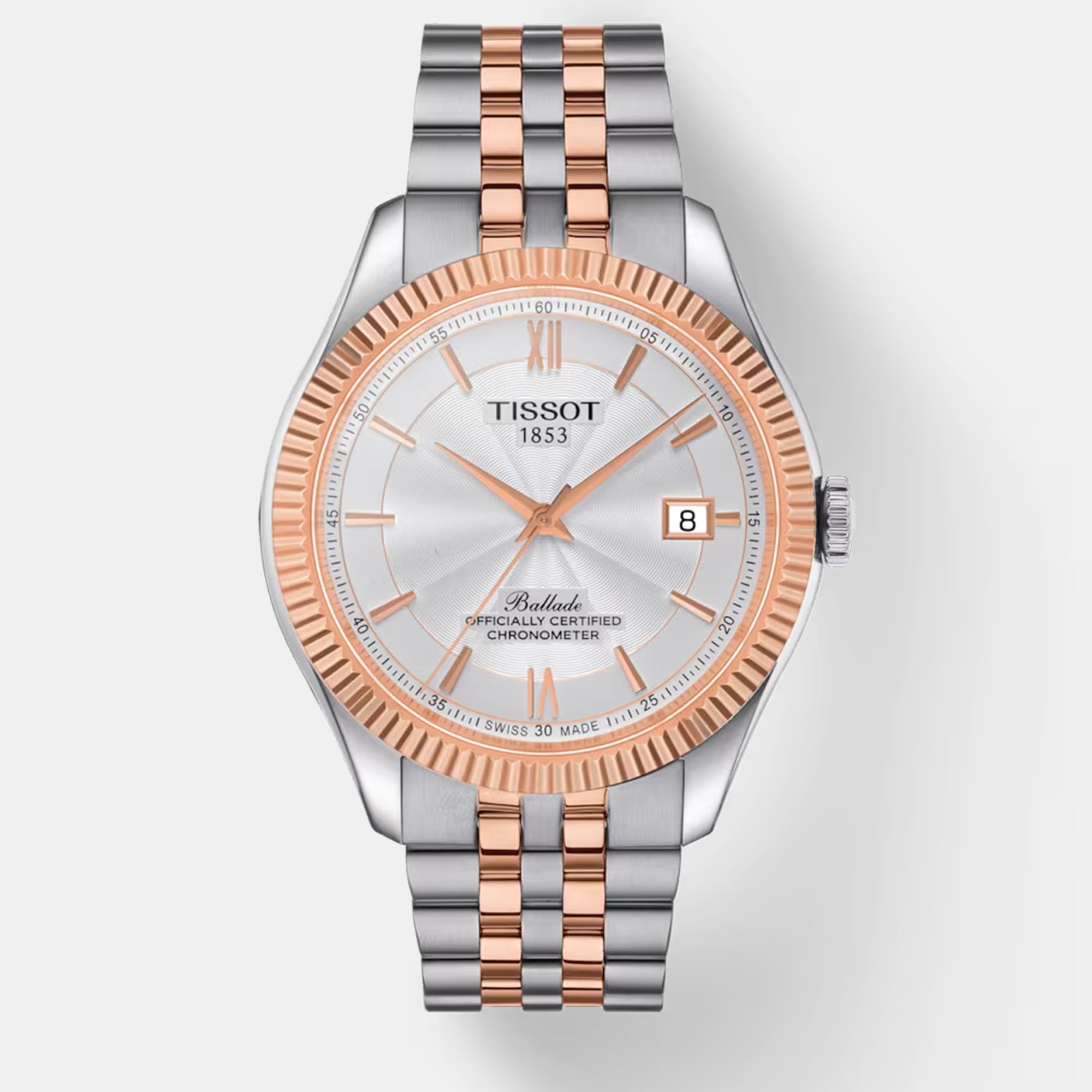 

Tissot Ballade Powermatic 80 Silicium T108.408.22.278.00 Rosegold stainlesssteel watch, Silver