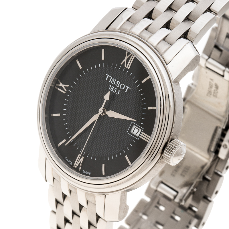 

Tissot Black Stainless Steel Bridgeport T097410A Men's Wristwatch, Silver