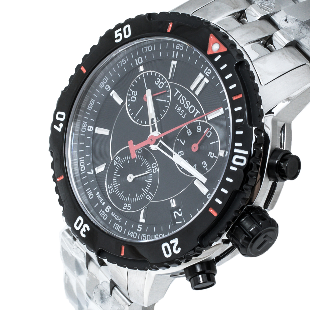 

Tissot Black Stainless Steel PRS200 T067417A Men's Wristwatch, Silver
