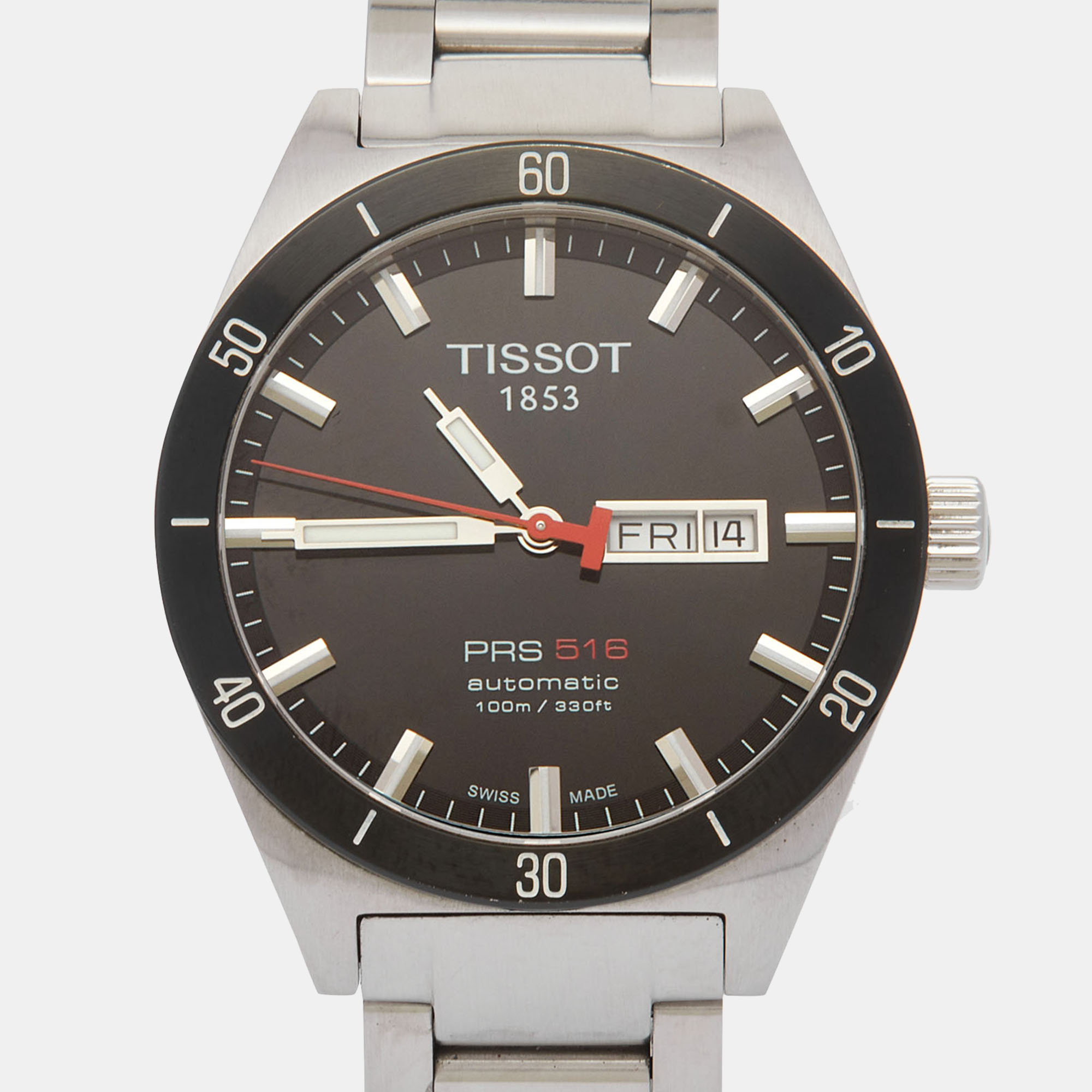 

Tissot Black Two-Tone Stainless Steel PRS516 T044.430.21.051.00 Men's Wristwatch, Silver