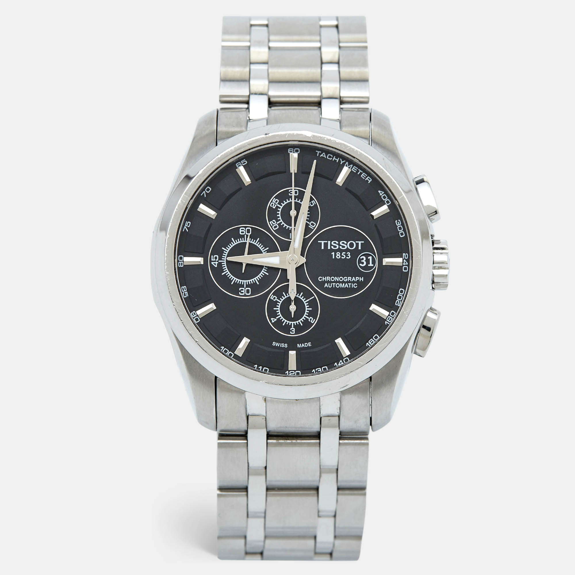 

Tissot Black Stainless Steel Couturier T035.627.11.051.00 Men's Wristwatch, Silver