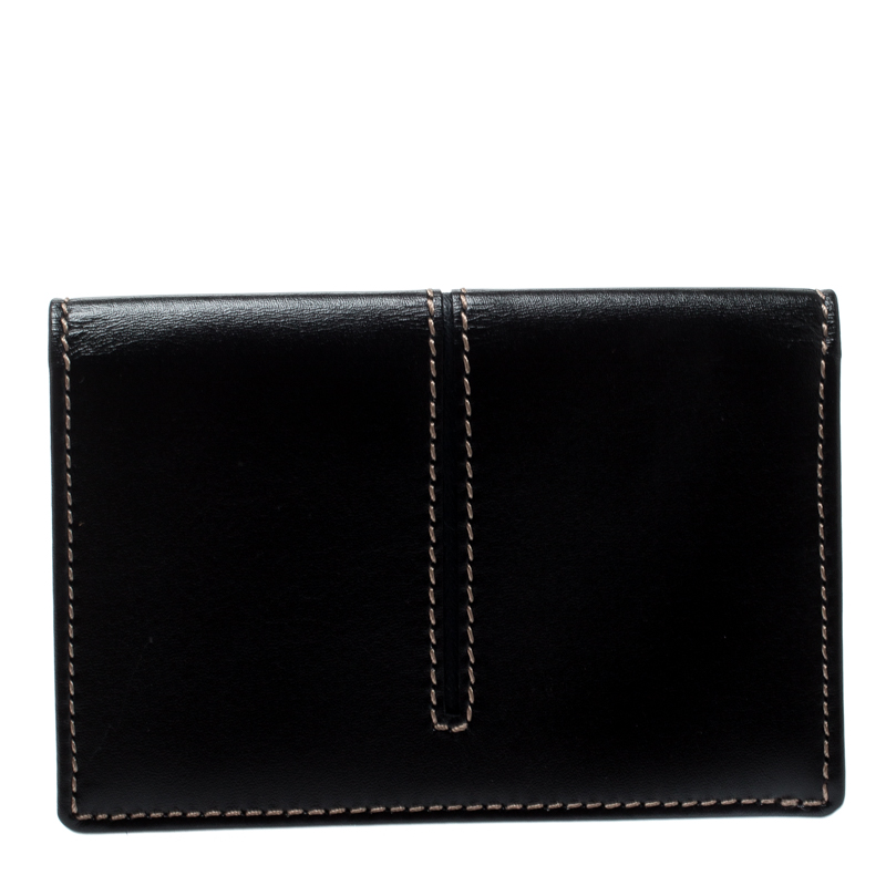 Tod's Black Leather Business Card Case
