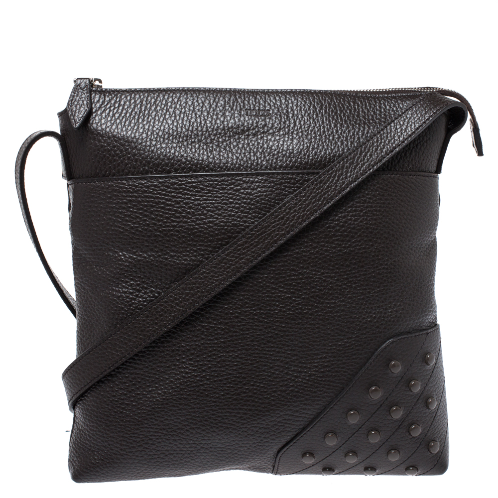 Tod's Brown Leather Reporter Messenger Bag Tod's TLC