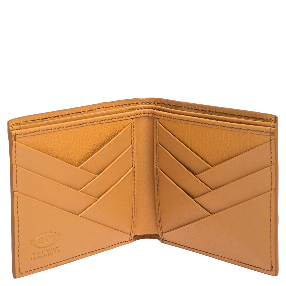 

Tod's Orange Leather Bifold Wallet
