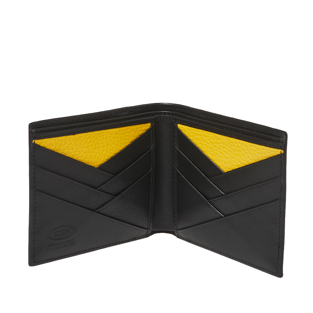 

Tod's Black/Yellow Leather Bifold Wallet