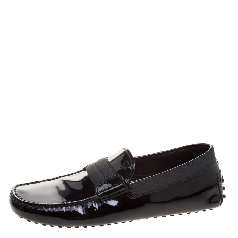 Pre Owned Tod's Black Patent Leather Loafers Size 39.5