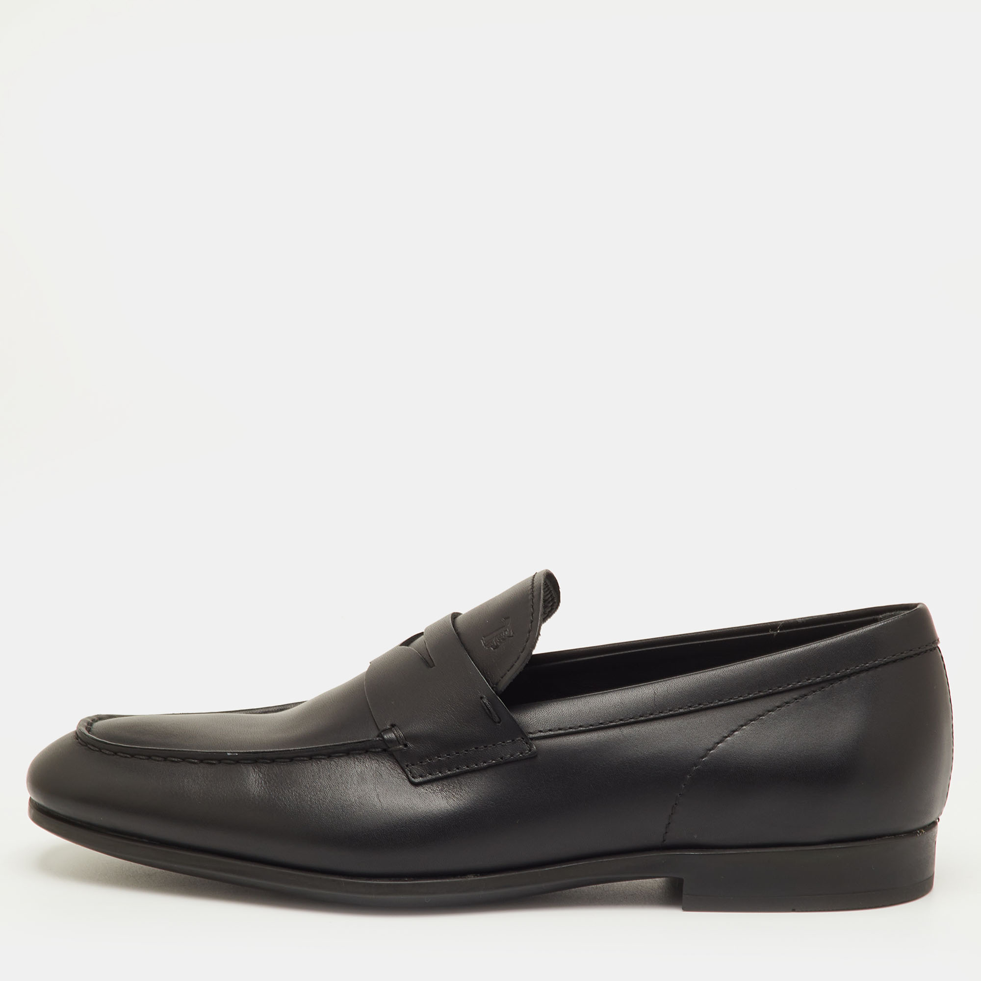 

Tod's Mocassino Size 41 Black Leather Slip On Loafers