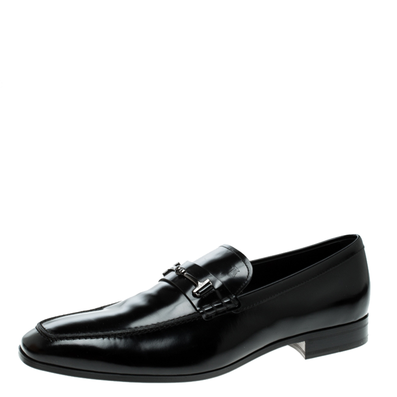 حذاء لوفرز تودز هورسبيت جلد أسود مقاس 46.5
