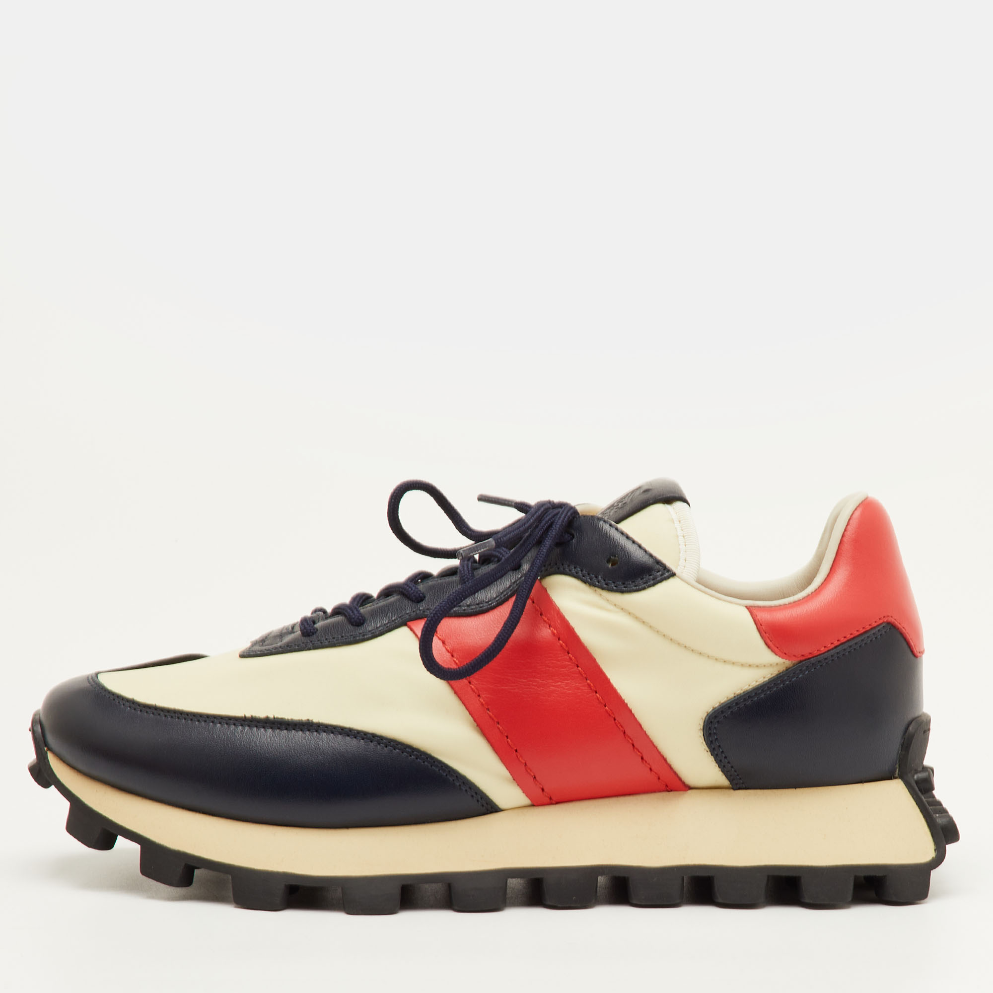 

Tod's Size 41.5 Multicolor Fabric, Leather and Suede Low Top Sneakers