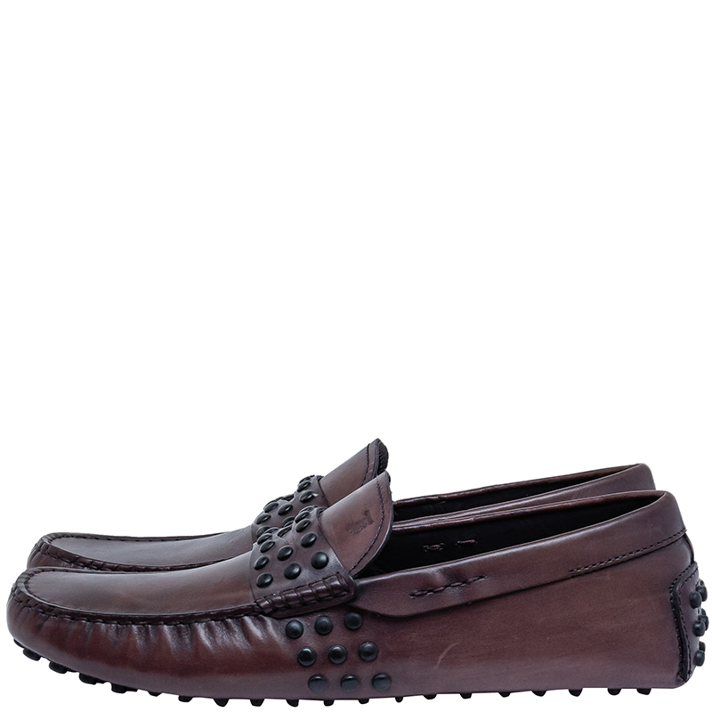 

Tod's Brown Leather Gommino Loafers Size
