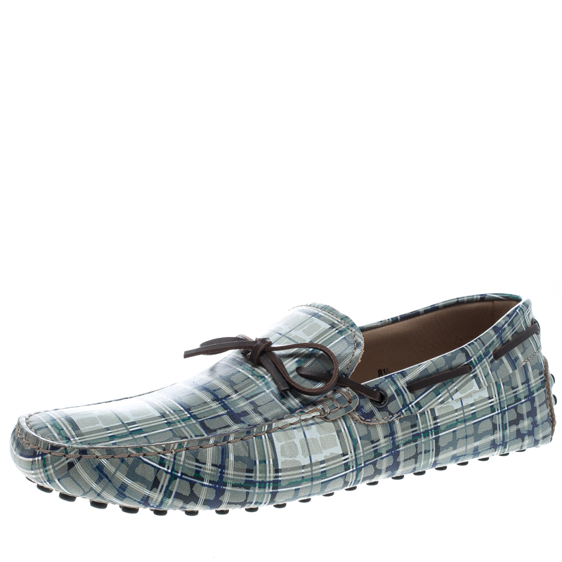 Pre Owned Tod's Multicolor Leather Bow Loafers Size 42.5