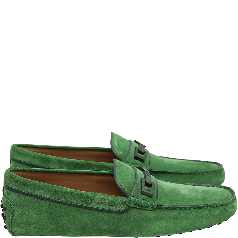 

Tod's Green Suede Macro Clamp Loafers Size