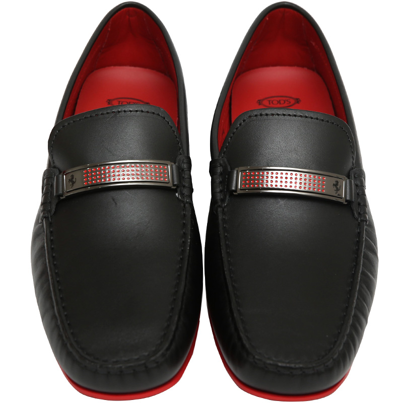 

Tod's For Ferrari Black/Red Leather Loafers Size