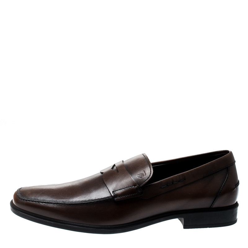 

Tod’s Brown Leather Penny Loafers Size