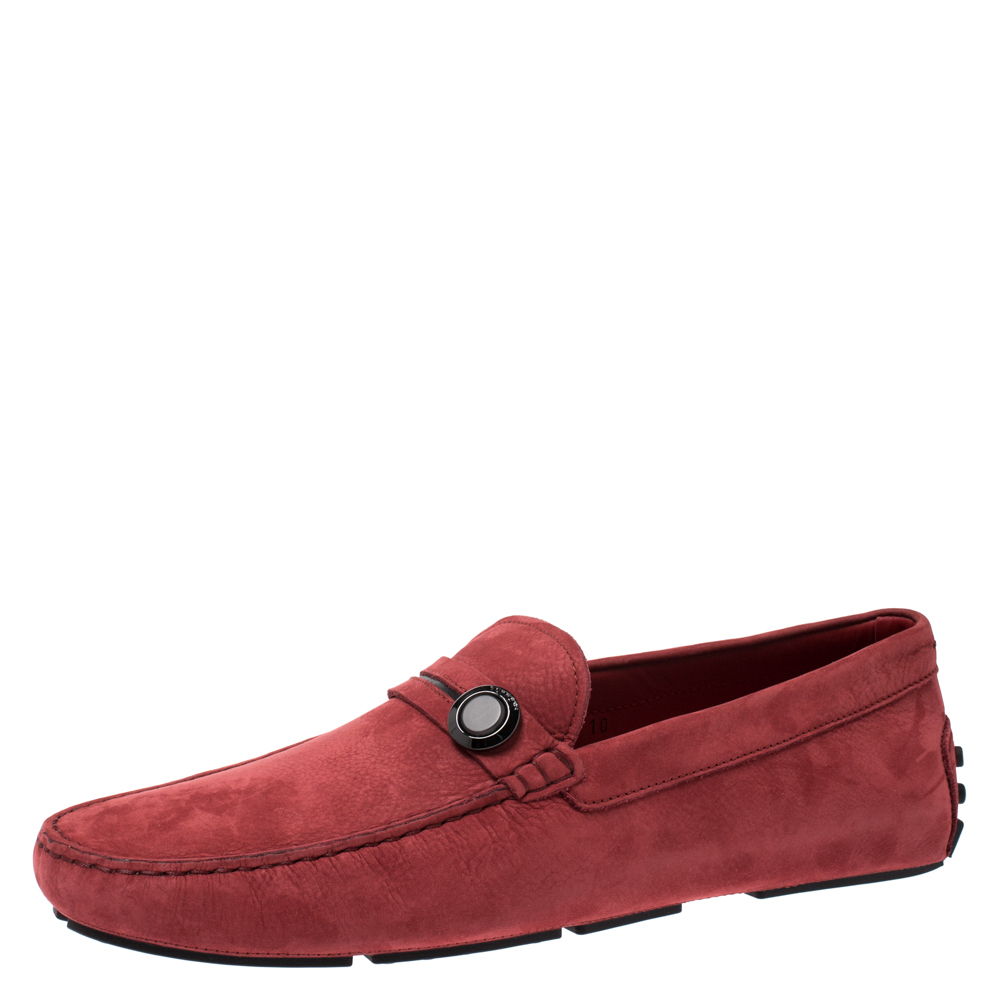 red suede moccasins