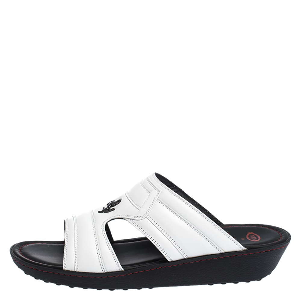 

Tod's For Ferrari Limited Edition White Leather Open Toe Sandals Size