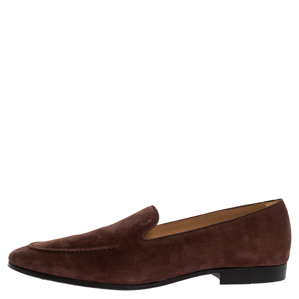 

Tod's Brown Nubuck Leather Slip On Loafers Size