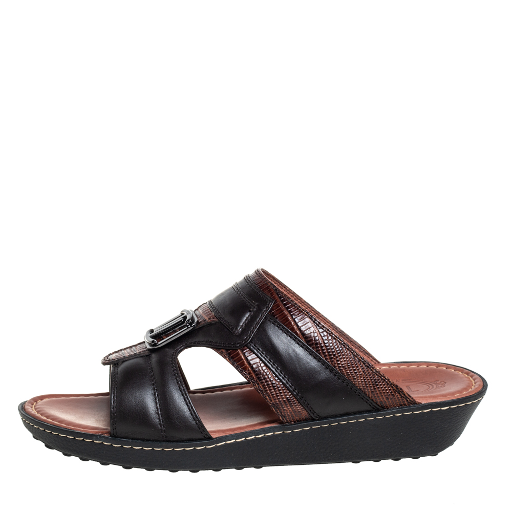 

Tod's Brown Leather Slide Sandals Size