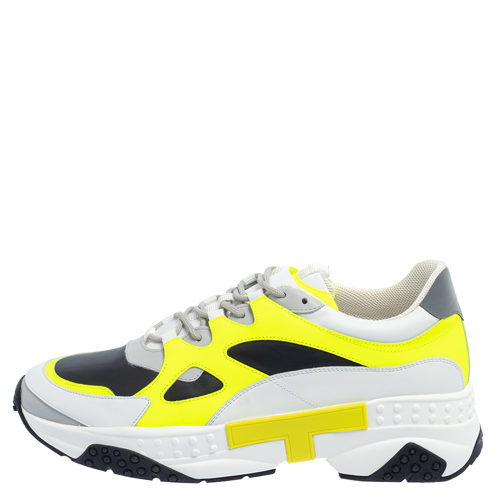 

Tod's Multicolor Mesh And Leather Low Top Sneakers Size