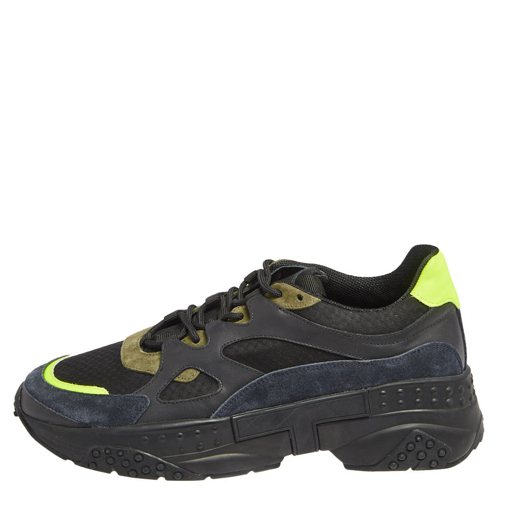 

Tod's Multicolor Leather And Suede Lace Up Sneakers Size