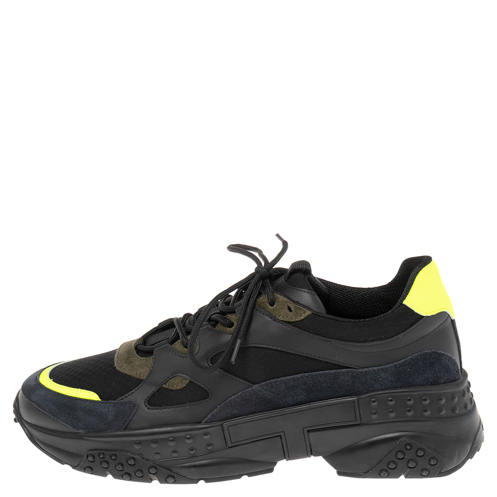 

Tod's Multicolor Leather, Mesh and Suede Lace-Up Sneakers Size