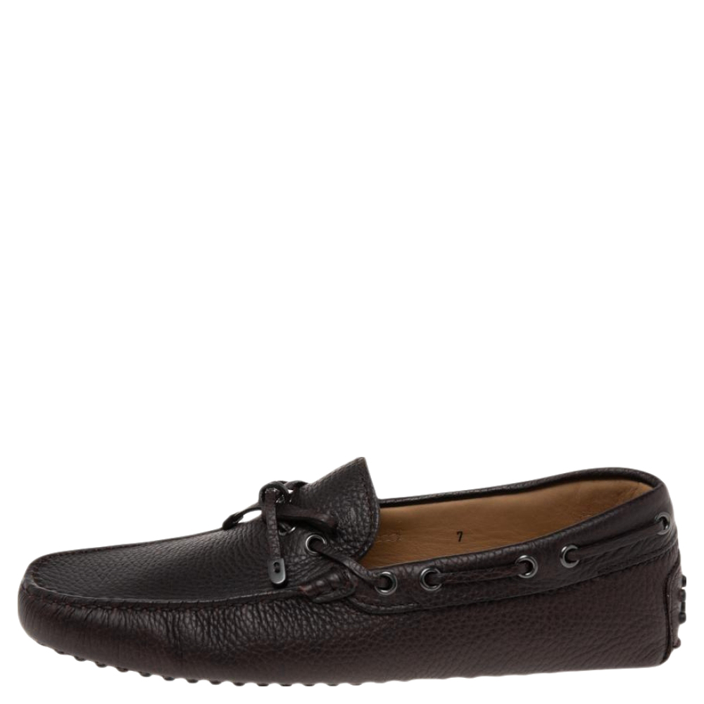 

Tod's Black Leather Gommino Driver Loafers Size