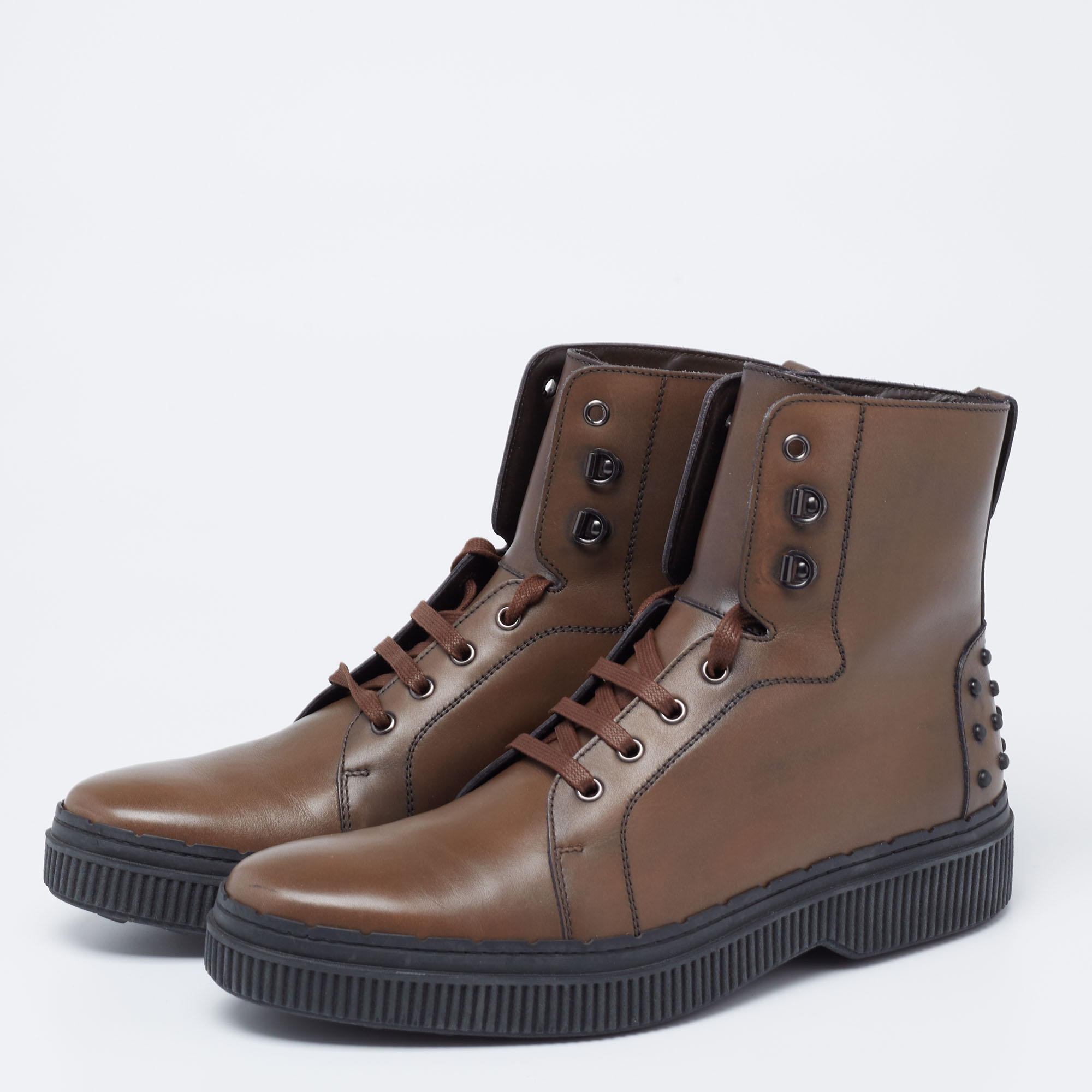 

Tod's Brown Leather Ankle Boots Size