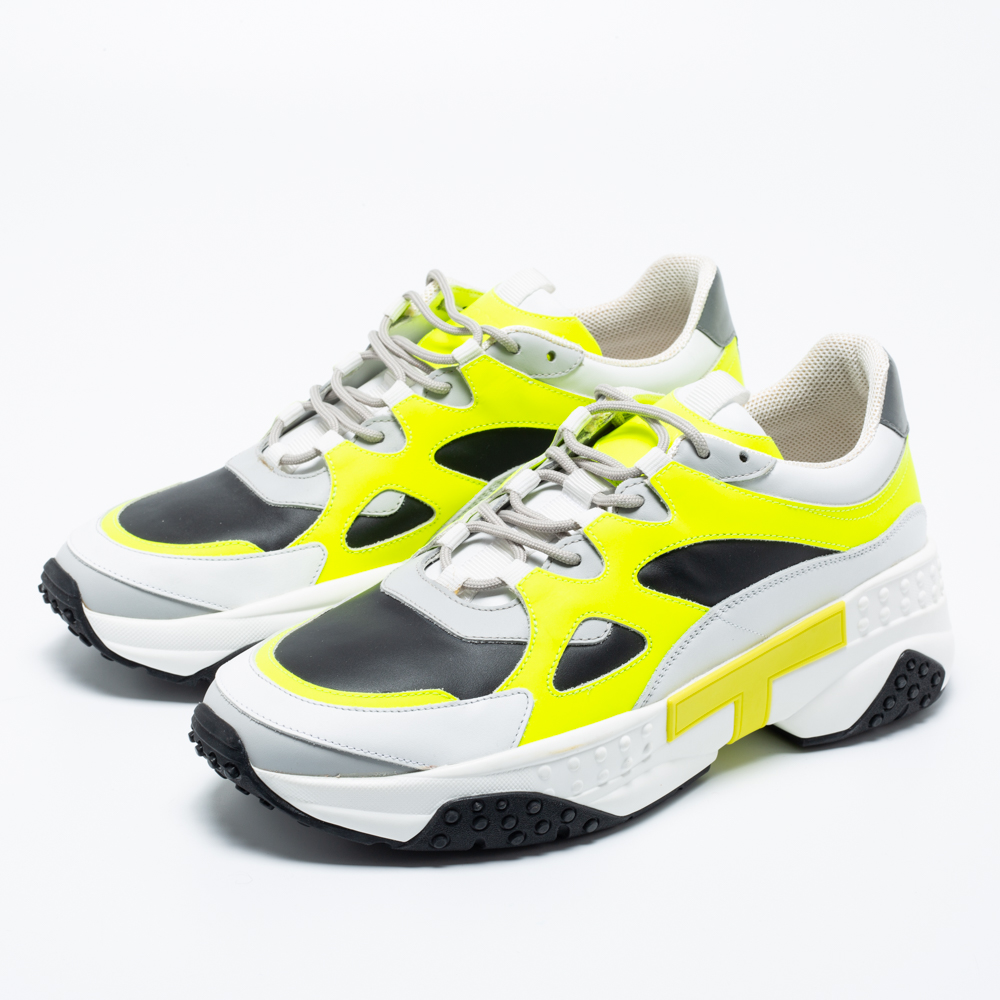 

Tod's Multicolor Leather And Mesh Lace Up Sneakers Size