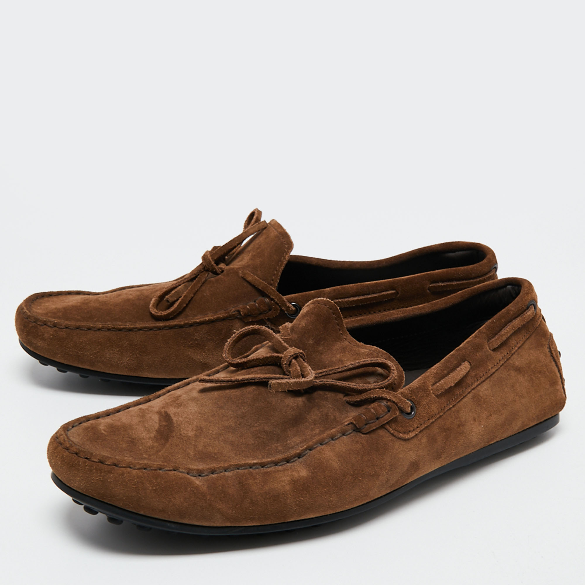 

Tod's Brown Suede Gommino Bow Loafers Size