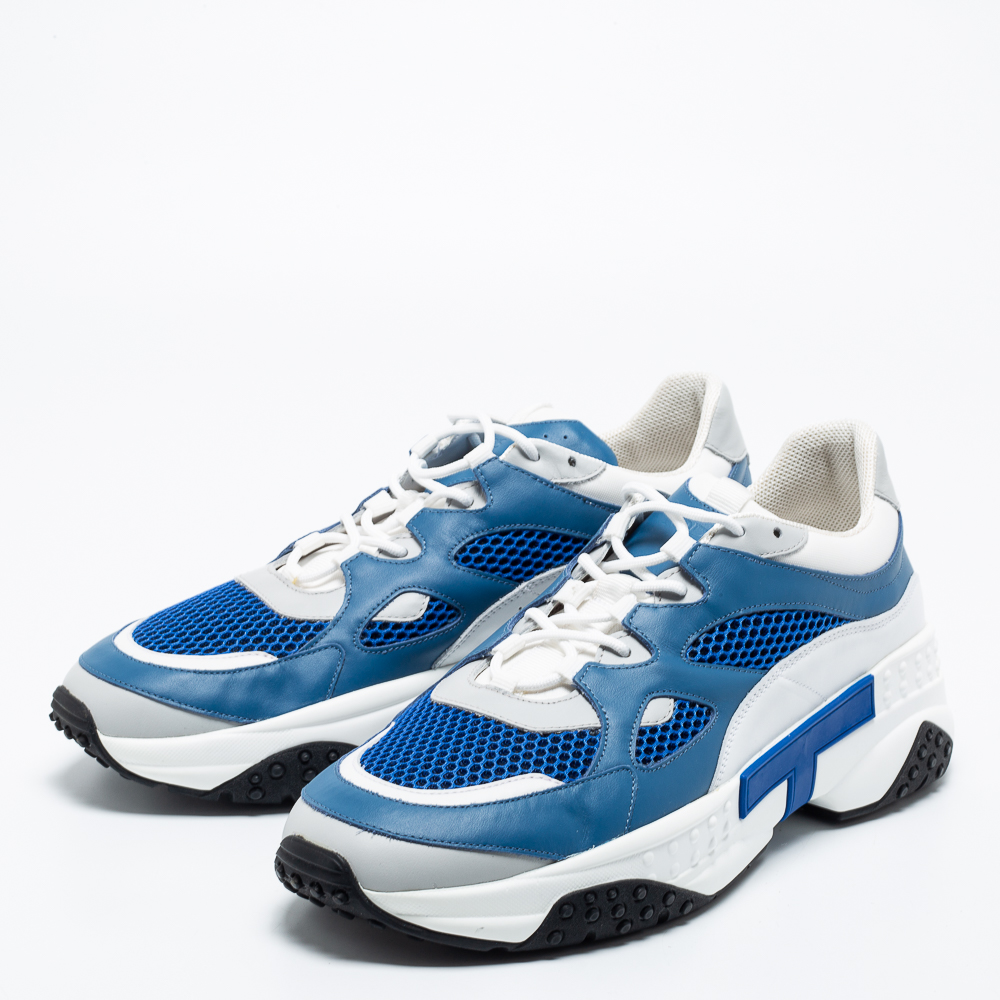

Tod's Multicolor Mesh And Leather Chunky Lace Up Sneakers Size