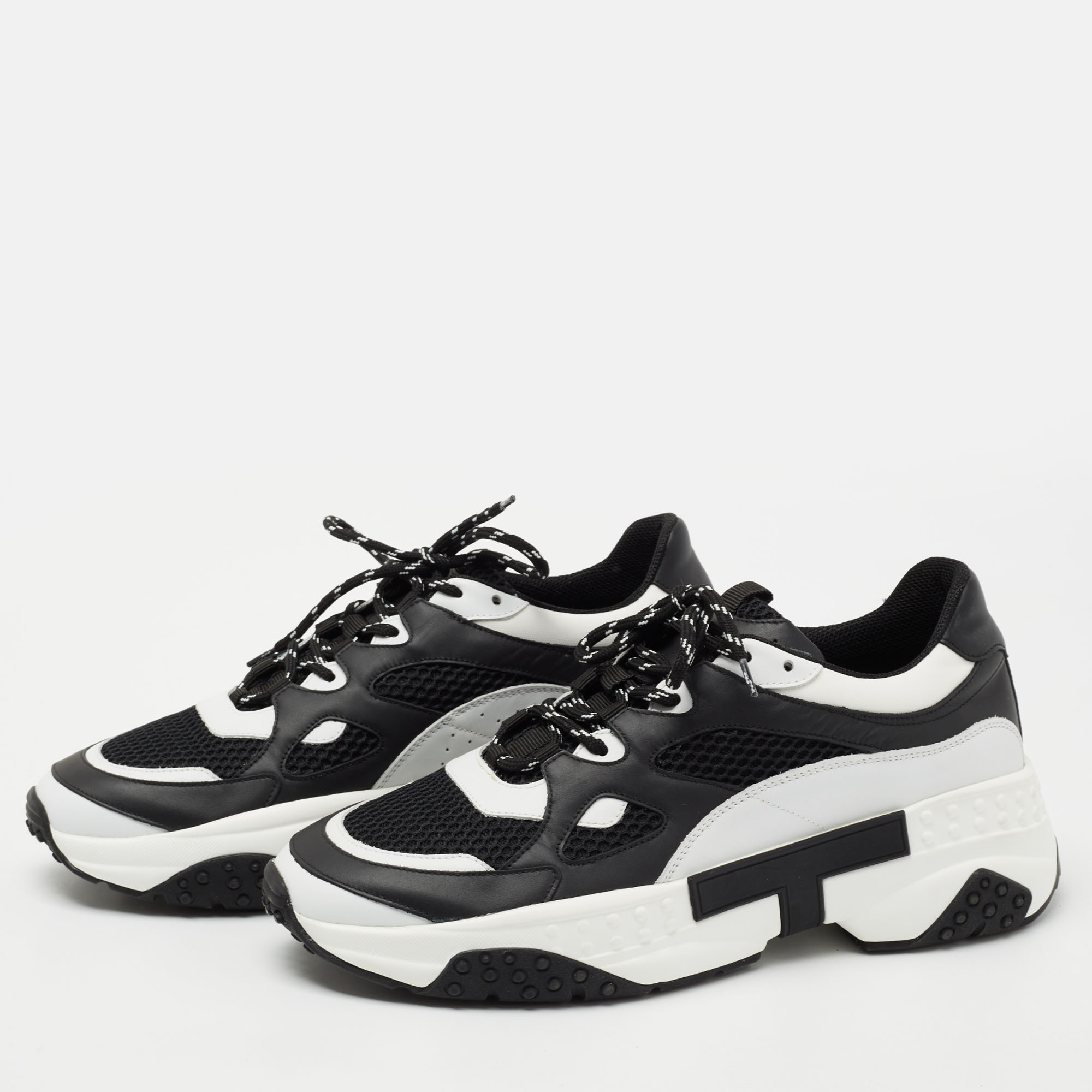 

Tod's White/Black Leather Galleria Sneakers Size