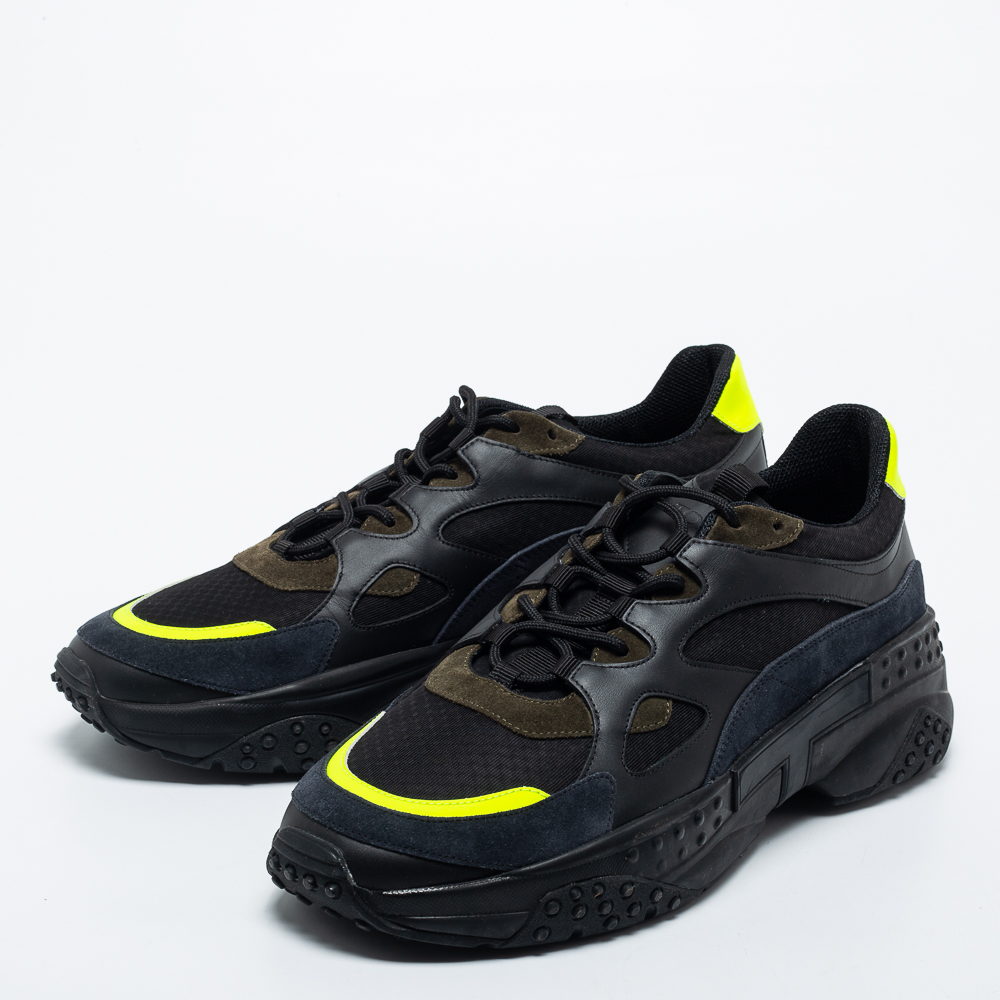 

Tod's Multicolor Mesh And Leather Chunky Lace Up Sneakers Size, Black