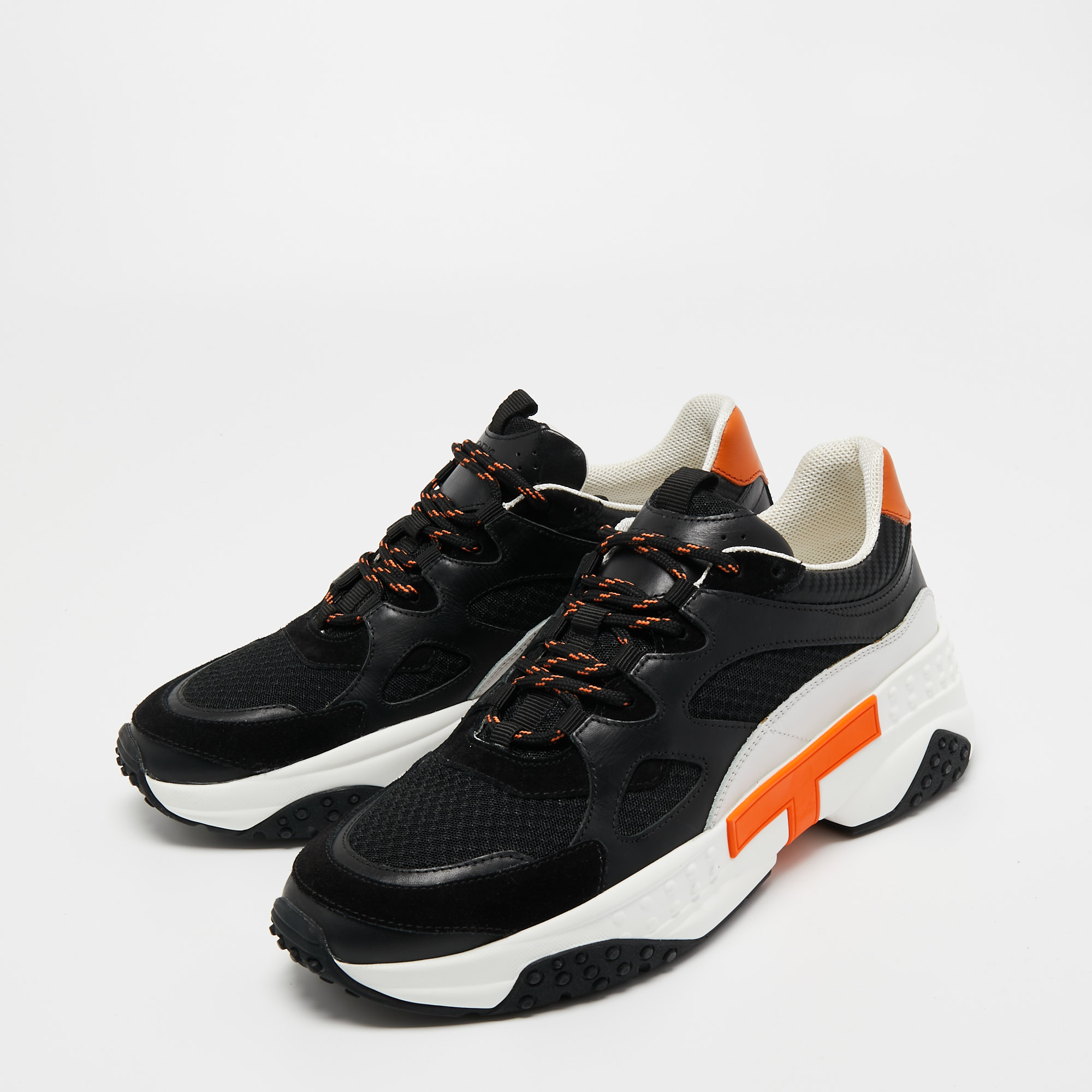 

Tod's Multicolor Mesh and Leather Chunky Lace Up Sneakers Size