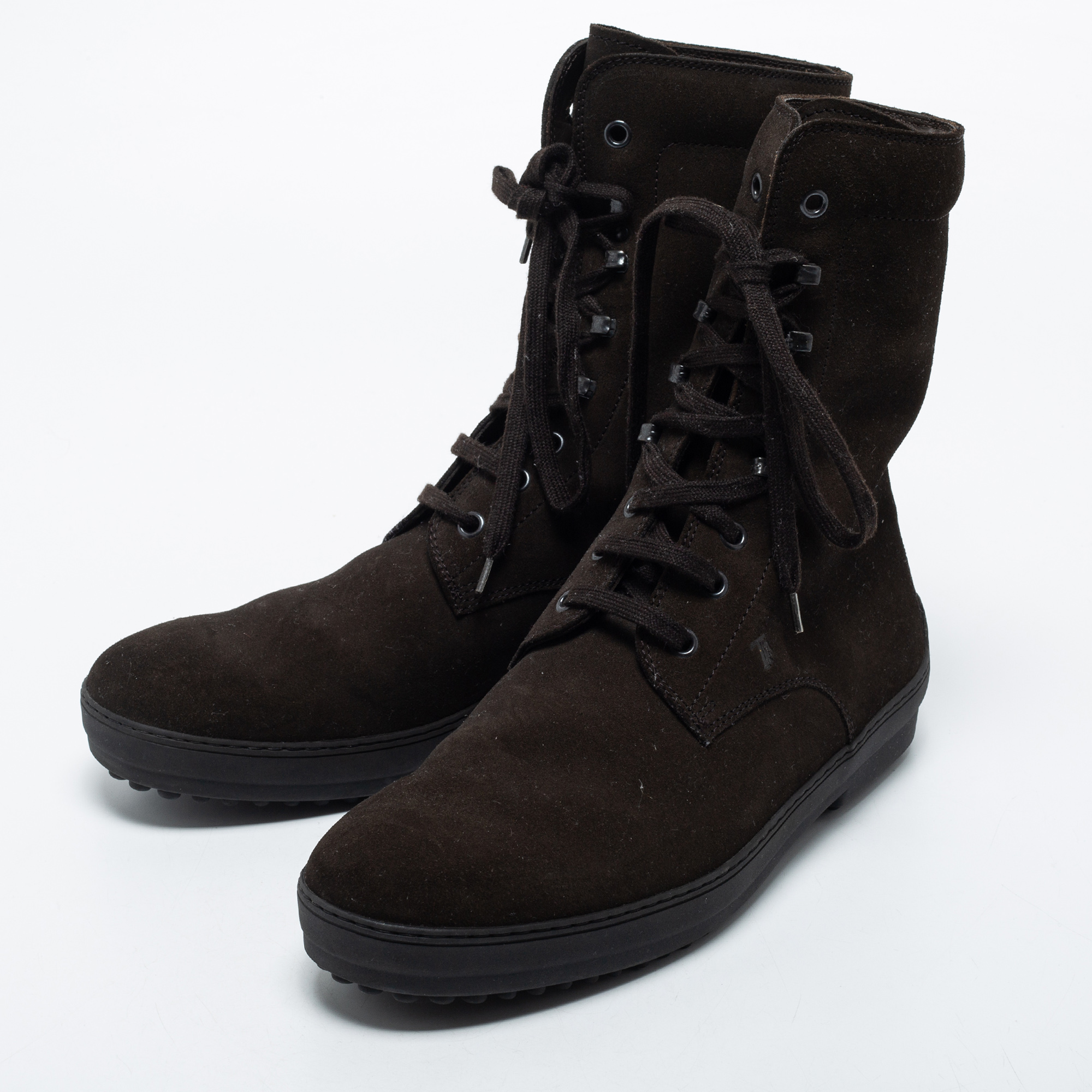 

Tod's Brown Suede Lace Up Combat Boots Size
