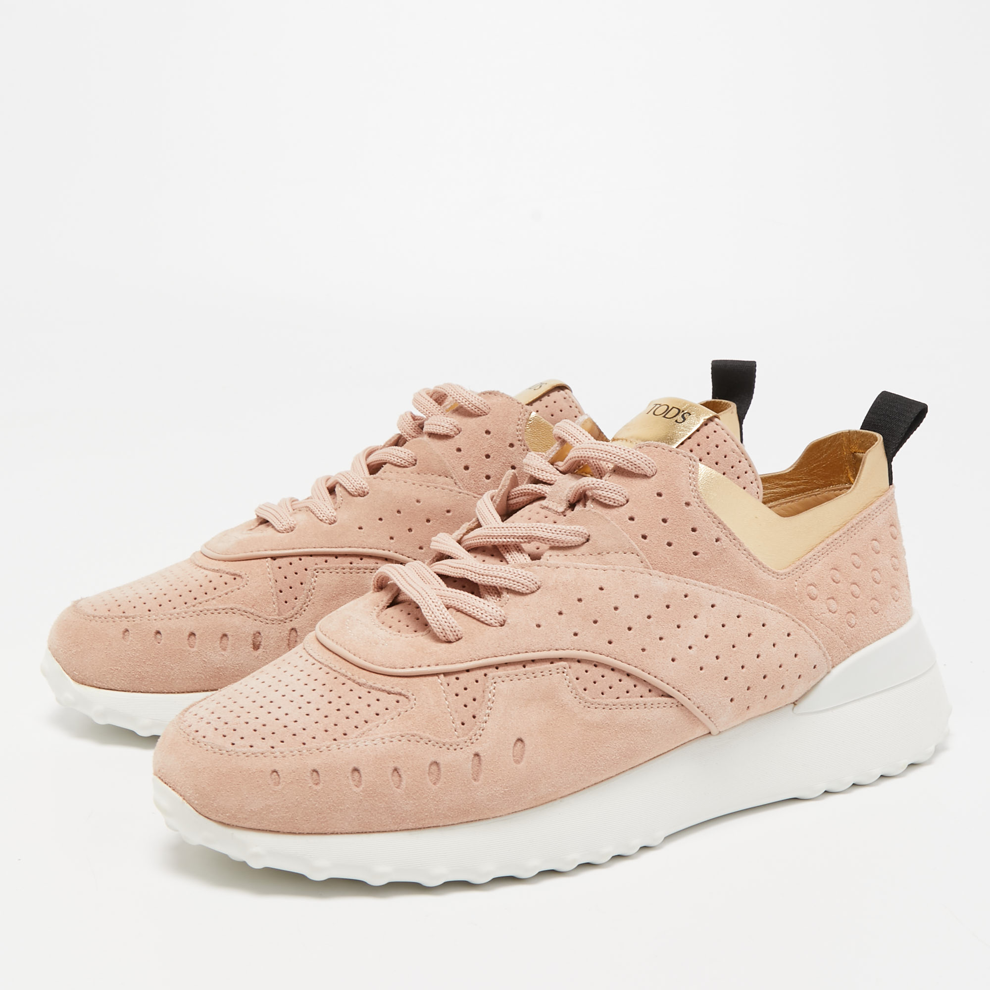

Tod's Pink Suede Low Top Sneakers Size