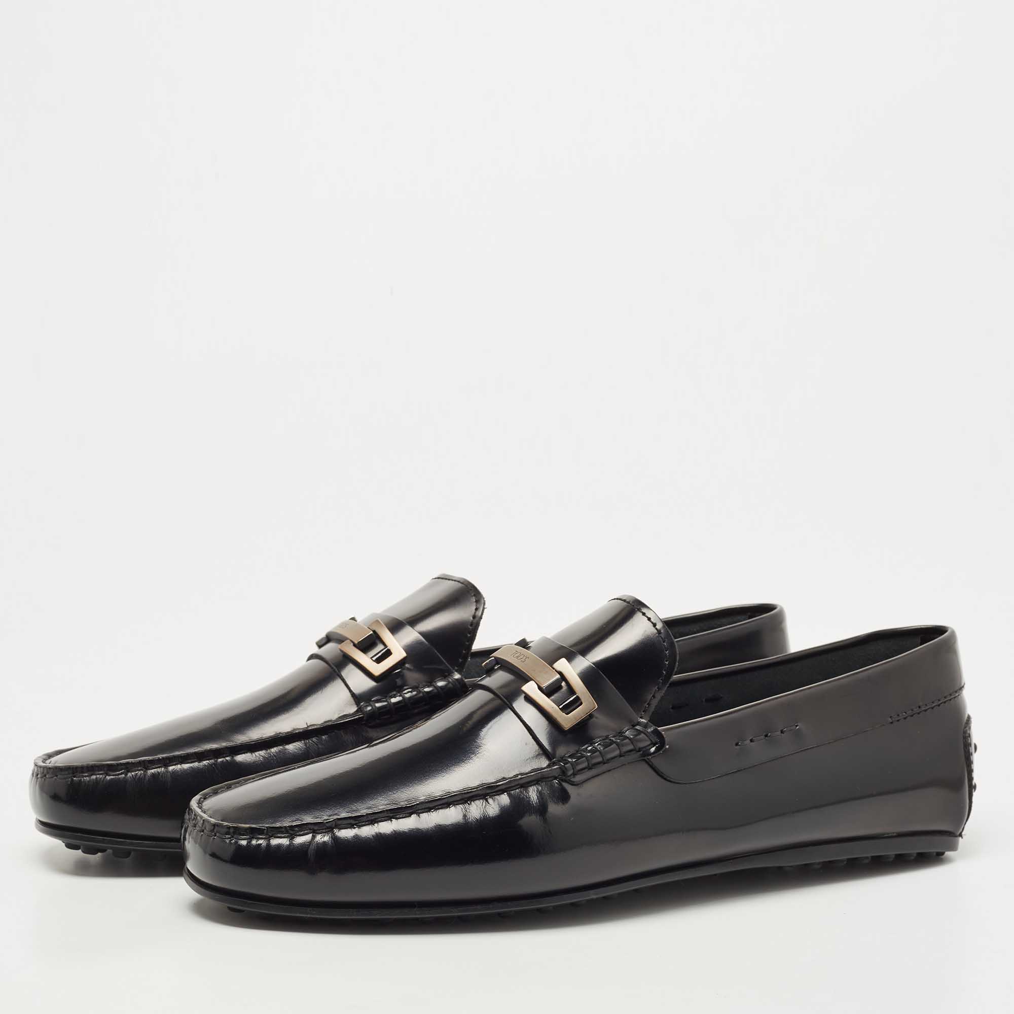 

Tod's Black Patent Leather Slip On Loafers Size