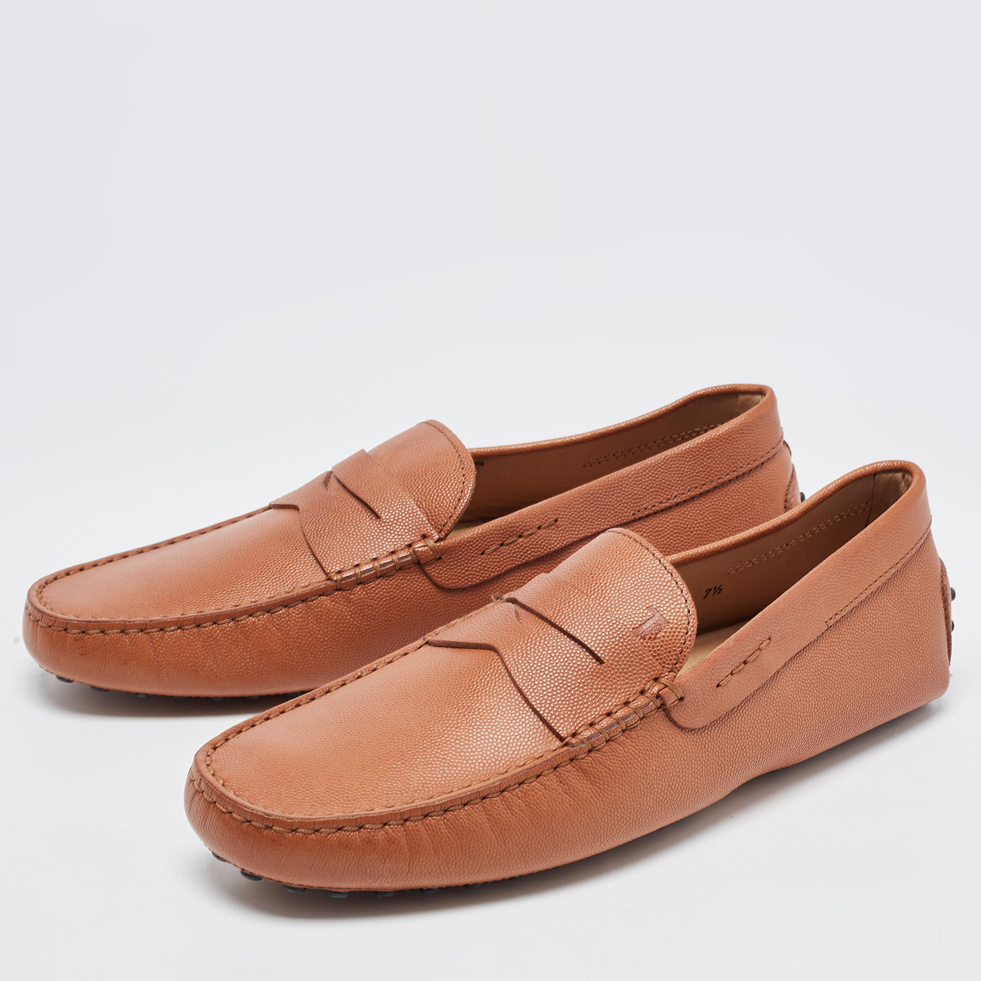 

Tod's Brown Leather Slip On Loafers Size