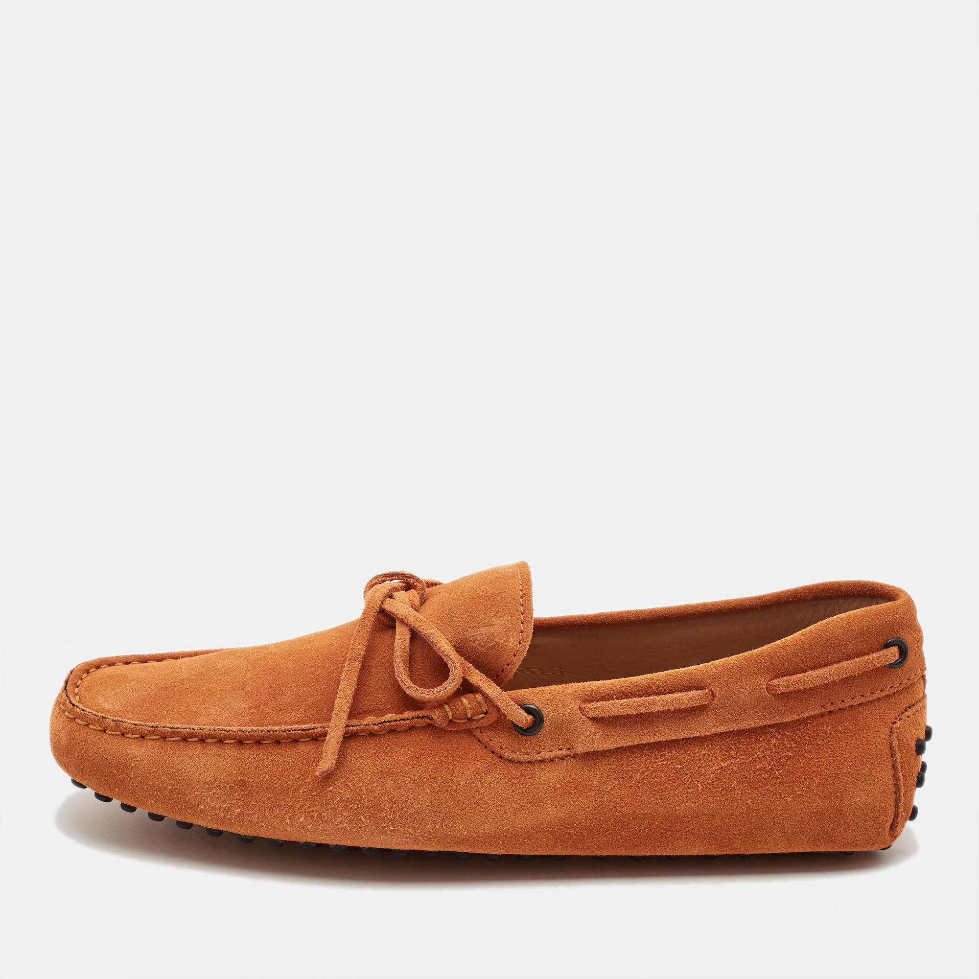 

Tod's Orange Suede Gommino Driving Loafers Size 40