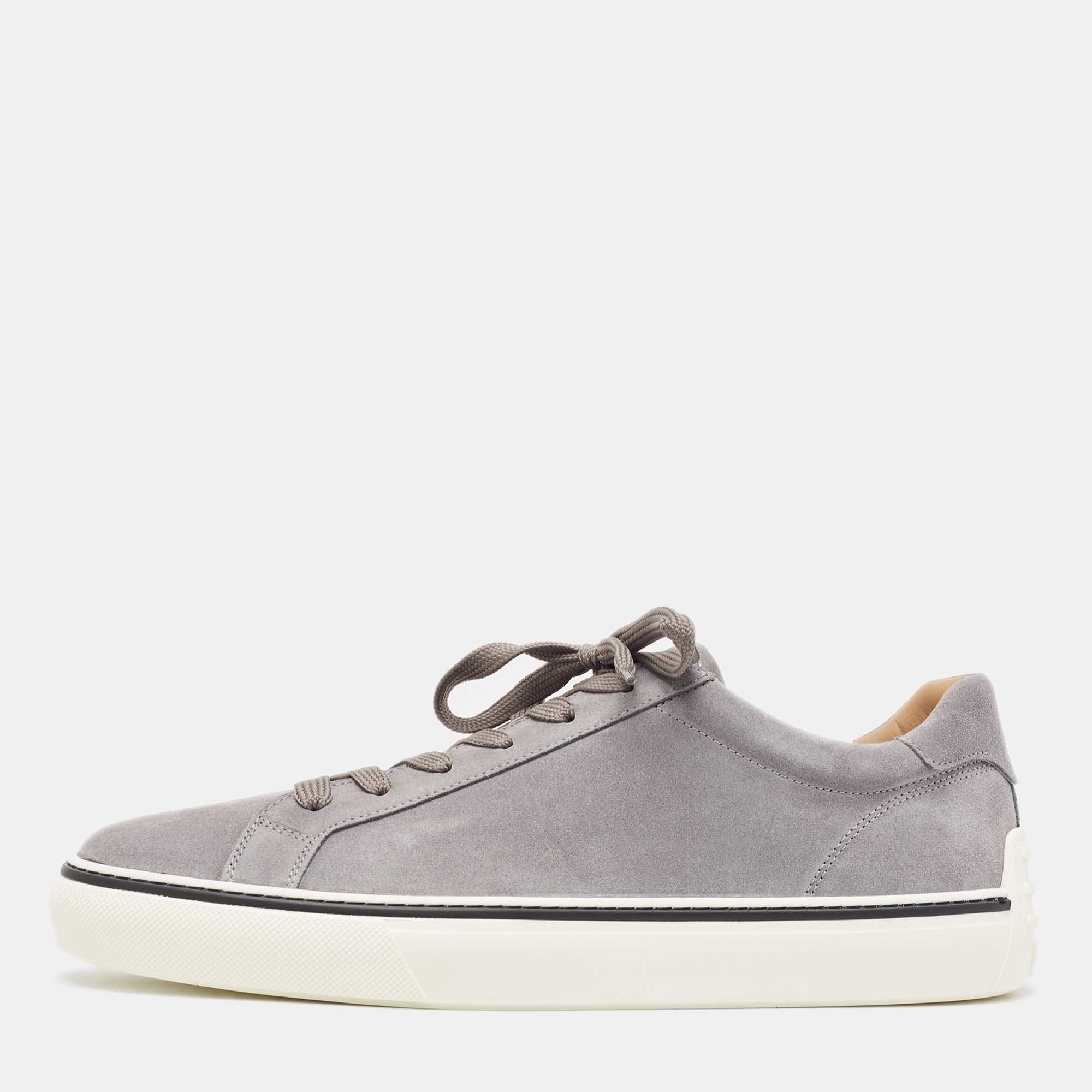 

Tod's Grey Suede Low Top Sneakers Size 45.5