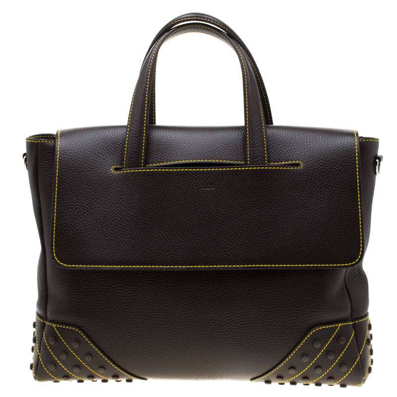 Tod's Dark Brown Leather Envelope Bag