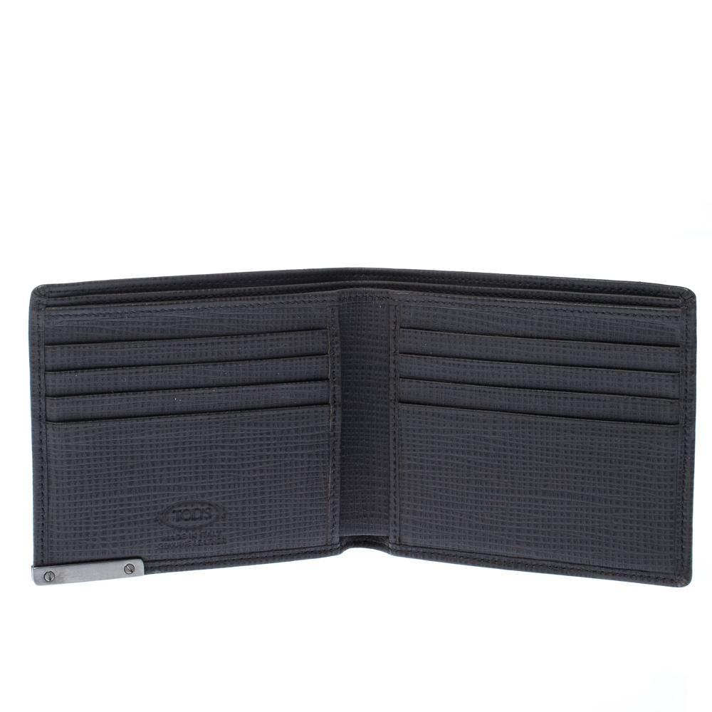 

Tod's Dark Grey Leather Bifold Wallet