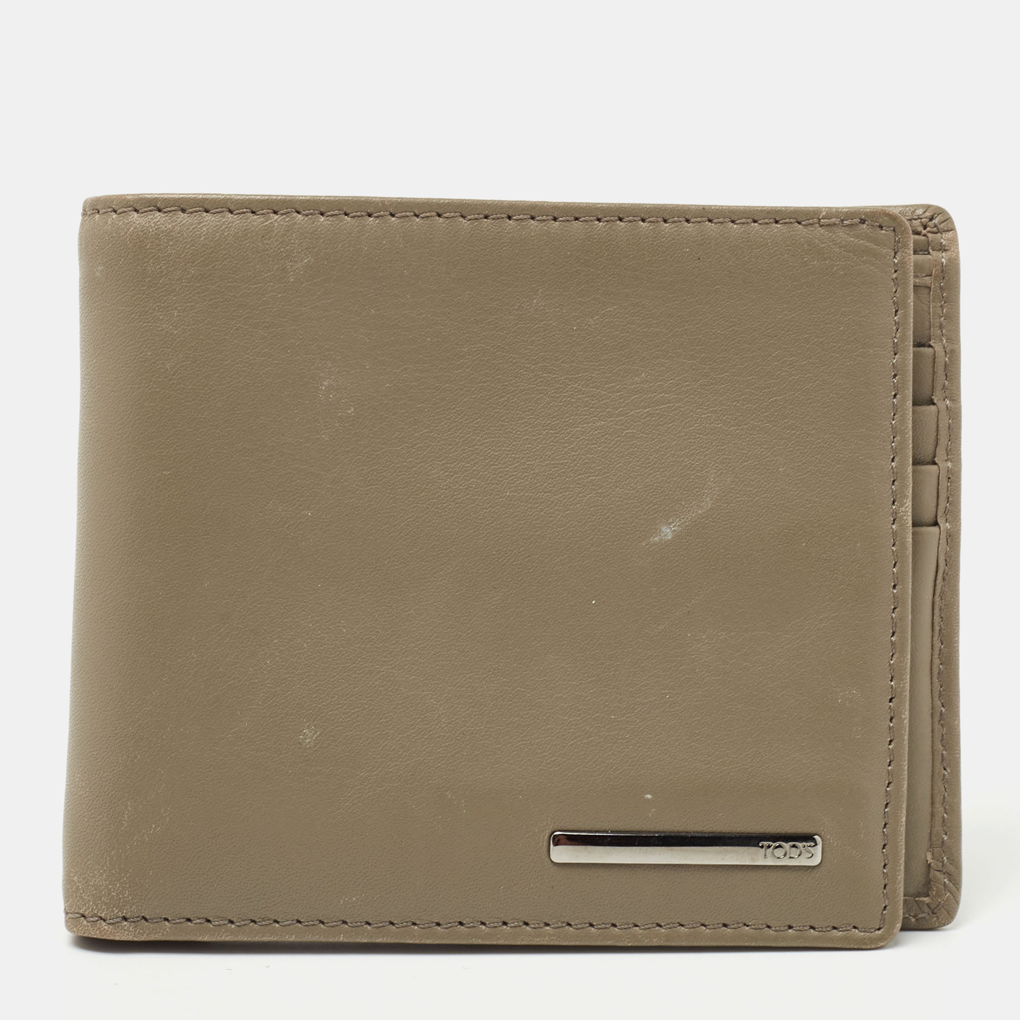 Pre-owned Tod's Olive Green Leather Bifold Wallet